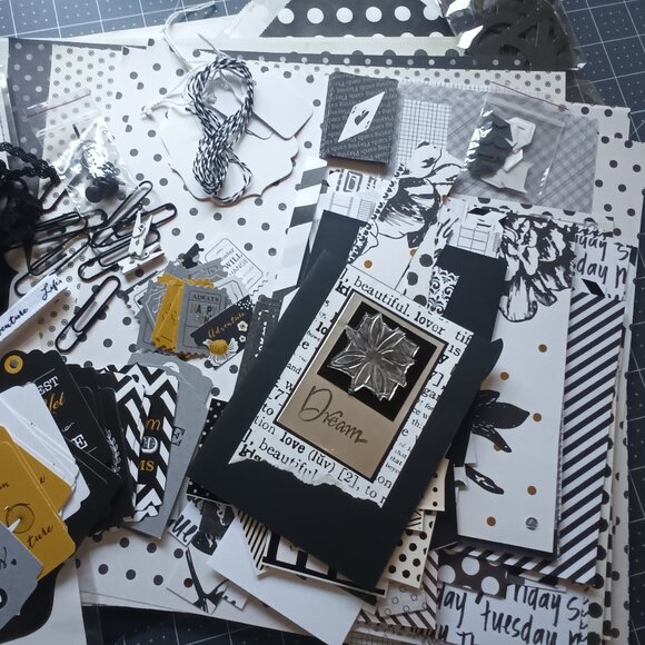 Inspiration Kit for Paper Crafts, Junk Journals, Card Making - Black & White - Picture 6 of 6